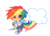 Size: 713x515 | Tagged: safe, artist:zimra-art, rainbow dash, human, g4, belt, bracelet, chibi, clothes, converse, cute, cutie mark, cutie mark background, cutie mark on clothes, denim shorts, female, humanized, jacket, jewelry, multicolored hair, rainbow hair, rainbow socks, shirt, shoes, shorts, simple background, sneakers, socks, solo, striped socks, t-shirt, transparent background, winged shoes