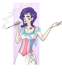 Size: 637x759 | Tagged: safe, artist:tingsy, rarity, human, g4, cigarette, cigarette holder, humanized, skinny, smoking, solo, thin