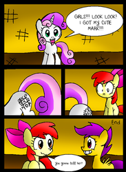 Size: 585x800 | Tagged: safe, artist:neoncabaret, apple bloom, scootaloo, sweetie belle, earth pony, pegasus, pony, unicorn, comic:apple bites, g4, comic, cutie mark crusaders, female, filly, tic tac toe