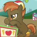 Size: 125x125 | Tagged: safe, screencap, button mash, earth pony, pony, g4, hearts and hooves day (episode), animated, arcade, background pony, colt, game, hat, hearts and hooves day, high score, male, the perfect stallion, video game