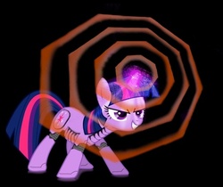 Size: 488x409 | Tagged: safe, artist:darkcynic, twilight sparkle, pony, robot, robot pony, g4, at field, grin, neon genesis evangelion, roboticization, smiling, twibot