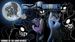 Size: 1024x576 | Tagged: safe, artist:cybertoaster, doctor whooves, princess luna, time turner, twilight sparkle, g4, doctor whooves adventures