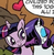 Size: 91x93 | Tagged: safe, idw, official comic, rarity, twilight sparkle, g4, spoiler:comic, female, lesbian, picture for breezies, ship:rarilight, shipping