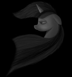 Size: 954x1020 | Tagged: safe, artist:ciscoql, twilight sparkle, g4, black background, bust, monochrome, portrait, side view, simple background, solo