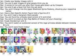 Size: 2300x1700 | Tagged: safe, all aboard, apple bloom, apple fritter, applejack, babs seed, braeburn, derpy hooves, diamond tiara, discord, doctor whooves, fluttershy, king sombra, nightmare moon, opal bloom, pinkie pie, princess cadance, princess skyla, queen chrysalis, rainbow dash, rarity, scootaloo, shady daze, shining armor, silver spoon, spike, sweetie belle, time turner, twilight sparkle, oc, oc:high stakes, oc:tiara ultima, alicorn, changeling, changeling queen, changepony, draconequus, dragon, earth pony, hybrid, pegasus, pony, umbrum, unicorn, g4, birthday game, exploitable meme, fusion, fusion:diamond tiara, fusion:discord, fusion:king sombra, fusion:nightmare moon, fusion:queen chrysalis, hybrid fusion, meme, splotcher, tiara ultima