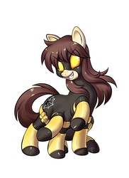 Size: 1275x1755 | Tagged: safe, artist:chochi, earth pony, pony, bodysuit, ponified, raised hoof, simple background, solo, spinnerette, white background