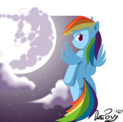 Size: 2000x1978 | Tagged: safe, artist:datponypl, rainbow dash, g4, mare in the moon, moon