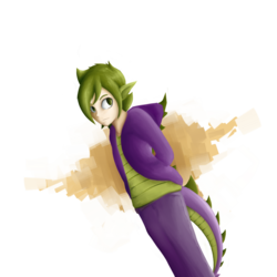Size: 1024x1024 | Tagged: safe, artist:kartprowler, spike, human, g4, animal costume, animal hoodie, clothes, costume, hoodie, humanized, male, simple background, solo, tail, tailed humanization, transparent background
