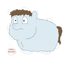 Size: 2116x1736 | Tagged: safe, artist:gowdie, fluffy pony, coffee, fluffy pony original art, self portrait