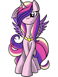 Size: 512x680 | Tagged: safe, artist:bman-64, princess cadance, pony, g4, female, hair over one eye, solo