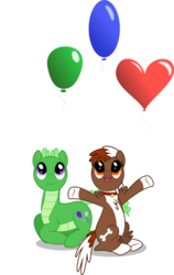 Size: 3153x5000 | Tagged: safe, artist:ambassad0r, gummy, winona, g4, balloon, cute, daaaaaaaaaaaw, gummybetes, high res, looking up, ponified, simple background, species swap, sweet dreams fuel, transparent background, vector, winonabetes