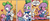 Size: 510x210 | Tagged: safe, artist:andy price, idw, official comic, angel bunny, spike, dragon, rabbit, g4, the return of queen chrysalis, animal, butt, card, clothes, comic, cute, cute citizens of wuvy-dovey land, fake moustache, gagging, heart, hug, innocent kitten, male, plot, spikabetes, switch, tongue out