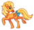 Size: 568x512 | Tagged: safe, artist:griffsnuff, applejack (g1), pony, g1, apple, female, food, looking back, mouth hold, solo, tail bow