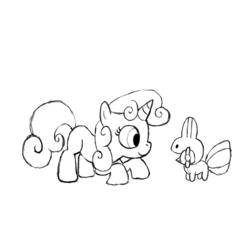 Size: 1024x1024 | Tagged: safe, sweetie belle, mudkip, g4, crossover, pokémon