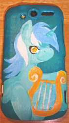 Size: 358x636 | Tagged: safe, artist:divinisity, lyra heartstrings, g4, customized toy, irl, lyre, phone case, photo