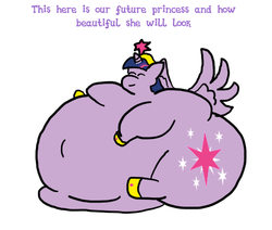 Size: 500x424 | Tagged: safe, artist:askchubbytwilight, twilight sparkle, alicorn, pony, g4, belly, fat, female, impossibly large belly, mare, obese, simple background, solo, twilard sparkle, twilight sparkle (alicorn)