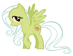 Size: 1644x1271 | Tagged: safe, artist:durpy, color edit, fluttershy, granny smith, earth pony, pony, g4, female, simple background, solo, transparent background, vector, young granny smith
