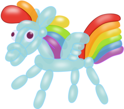 Size: 6000x5253 | Tagged: safe, artist:sakatagintoki117, rainbow dash, balloon pony, g4, absurd resolution, balloon animal, balloon rainbow dash, simple background, transparent background, vector