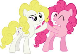 Size: 1376x956 | Tagged: safe, artist:jerick, pinkie pie, surprise, g1, g4, g1 to g4, generation leap, hoofbump, simple background, transparent background, vector