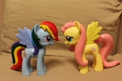 Size: 4272x2848 | Tagged: safe, artist:derpymadness, fluttershy, rainbow dash, g4, design a pony, irl, painted, photo, toy