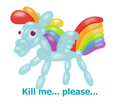 Size: 615x522 | Tagged: safe, balloon pony, inflatable pony, pony, ambiguous gender, kill me, simple background, solo, talking to viewer, white background