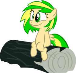 Size: 2596x2482 | Tagged: safe, artist:gray-gold, oc, oc only, oc:wooden toaster, pony, log, musician, ponysona, simple background, solo, transparent background, vector, weirdface, wood