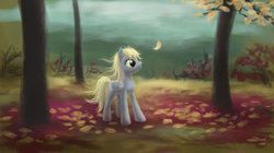 Size: 1190x665 | Tagged: safe, artist:zmok, derpy hooves, pegasus, pony, g4, autumn, epic derpy, female, mare