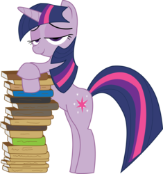 Size: 2693x2863 | Tagged: safe, artist:hoodie-stalker, twilight sparkle, pony, unicorn, g4, bedroom eyes, bipedal, book, female, mare, simple background, solo, transparent background, unicorn twilight, vector