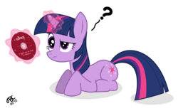 Size: 6400x4000 | Tagged: safe, artist:tbcroco, twilight sparkle, pony, unicorn, g4, absurd resolution, cd, female, magic, mare, simple background, solo, transparent background, unicorn twilight, vector