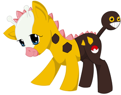 Size: 1493x1170 | Tagged: safe, artist:vasooki, girafarig, pokémon, ponified