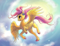 Size: 1320x1020 | Tagged: safe, artist:ninjaham, fluttershy, butterfly, pegasus, pony, g4, flying, solo, unshorn fetlocks