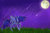 Size: 1098x727 | Tagged: safe, artist:rainmadmorld, princess luna, pony, g4, female, grass, moon, night, shooting star, solo