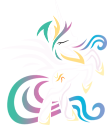 Size: 425x499 | Tagged: safe, artist:id-107, princess celestia, alicorn, pony, g4, cutie mark, eyes closed, female, hoof shoes, hooves, horn, jewelry, lineart, mare, minimalist, rearing, regalia, simple background, solo, tiara, transparent background, wings