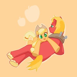 Size: 500x500 | Tagged: safe, artist:nyankamedon, applejack, big macintosh, earth pony, pony, g4, anatomically incorrect, incorrect leg anatomy, male, pixiv, stallion