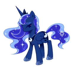 Size: 775x751 | Tagged: safe, artist:usako, artist:うさこ, princess luna, alicorn, pony, g4, female, mare, pixiv, simple background, solo