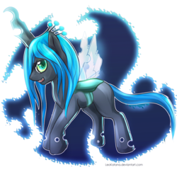 Size: 1000x1000 | Tagged: safe, artist:leokatana, queen chrysalis, changeling, changeling queen, g4, crown, cute, cutealis, female, jewelry, regalia, solo