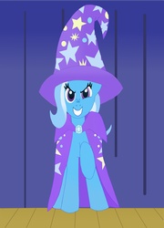 Size: 2458x3410 | Tagged: safe, artist:arelathh, trixie, g4, grin, smiling, stage