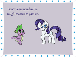 Size: 2400x1800 | Tagged: safe, artist:faithlessrurouni, rarity, spike, g4, card, female, male, ship:sparity, shipping, straight, valentine's day