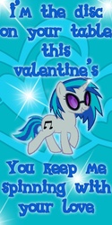 Size: 1200x2400 | Tagged: safe, artist:kurenai-hio, dj pon-3, vinyl scratch, pony, unicorn, g4, solo, valentine