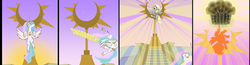 Size: 3823x1000 | Tagged: safe, artist:cyb3rwaste, derpy hooves, princess celestia, g4, muffin, summer sun celebration