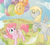 Size: 1000x900 | Tagged: dead source, safe, artist:elenaboosy, derpy hooves, pinkie pie, earth pony, pegasus, pony, g4, balloon, female, flying, mare, reflection, then watch her balloons lift her up to the sky, vertigo