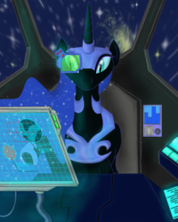 Size: 1200x1500 | Tagged: safe, artist:cyb3rwaste, nightmare moon, g4, hmd, spaceship