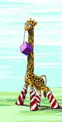 Size: 696x1368 | Tagged: safe, giraffe, clothes, crane, ponified, socks, solo, wat