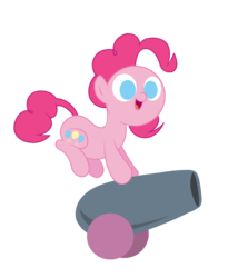 Size: 1488x1736 | Tagged: safe, artist:sauec, pinkie pie, earth pony, pony, g4, female, filly, party cannon, simple background, solo, transparent background