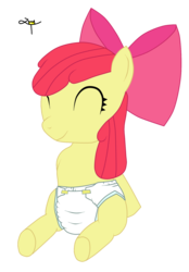 Size: 1178x1691 | Tagged: safe, artist:turtwigchampion, apple bloom, earth pony, pony, g4, diaper, female, filly, foal, non-baby in diaper, simple background, solo, transparent background