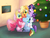 Size: 4000x3000 | Tagged: safe, artist:lilfaux, applejack, fluttershy, pinkie pie, rainbow dash, rarity, twilight sparkle, earth pony, pegasus, pony, unicorn, g4, eyes closed, female, freckles, group hug, hearth's warming eve, hug, mane six, mare, smiling, tree