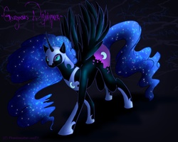 Size: 3000x2400 | Tagged: safe, artist:phantomstar-wolf7, nightmare moon, g4, black background, simple background