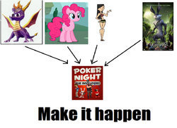 Size: 1022x742 | Tagged: safe, pinkie pie, g4, bunnymund, e aster bunnymund, easter bunny, exploitable meme, guardians of childhood, heather kasuga, heavy weapons guy, homestar runner, make it happen, max (sam and max), meta, penny arcade, poker night at the inventory, rise of the guardians, sam and max, spyro the dragon, spyro the dragon (series), strong bad, team fortress 2, total drama island, tycho brahe