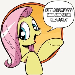 Size: 422x424 | Tagged: safe, idw, fluttershy, pony, friendship is magic #3, g4, my little pony: friendship is magic (idw), bad advice fluttershy, exploitable meme, meme, solo