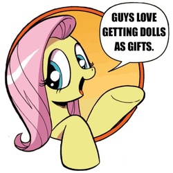 Size: 440x440 | Tagged: safe, idw, fluttershy, pony, friendship is magic #3, g4, my little pony: friendship is magic (idw), bad advice fluttershy, exploitable meme, meme, solo